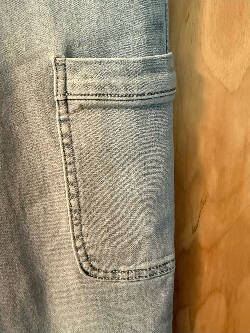 Maurices Light Blue Drawstring Denim Joggers - Picture 3 of 10